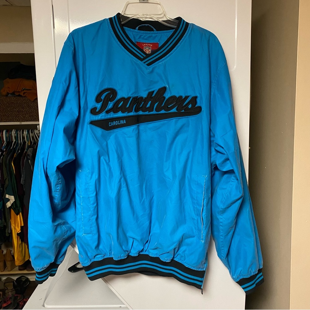 Vtg M Carolina Panthers gridiron classic nfl North Carolina blue pullover EUC